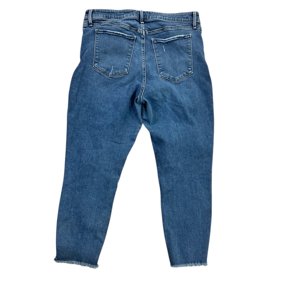 Abercrombie Fitch Blue Jeans Womens 32 14 High Rise Button Fly Distressed Ankle - Picture 4 of 7